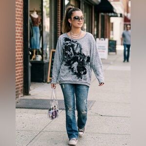 DKNY Oversized slub sweatshirt graphic